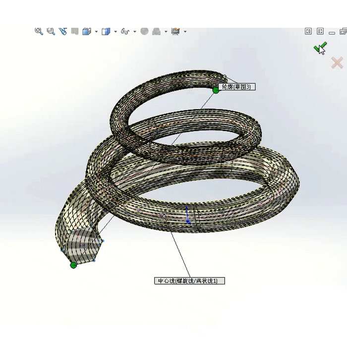 SolidWorks圆锥螺旋弹簧画法